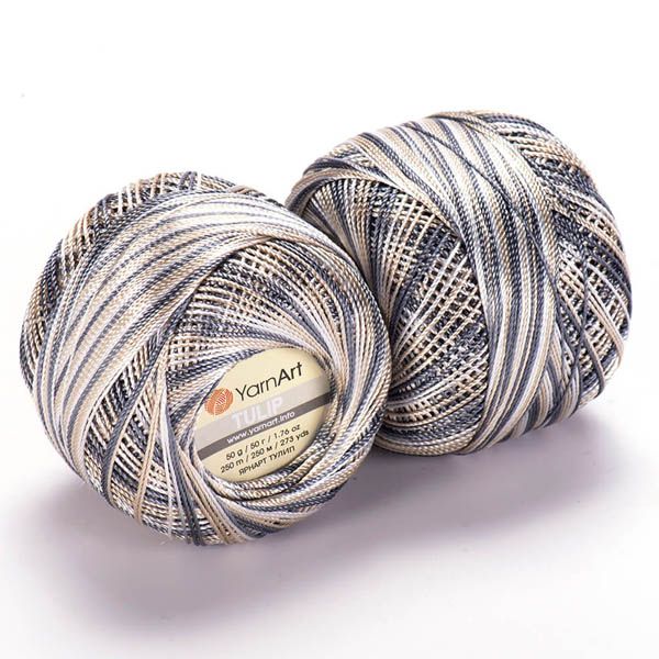 YARNART TULIP 476 Пряжа для вязания YARNART "TULIP" (№476) Серый/бежевый/белый