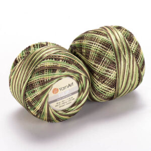 Пряжа для вязания YARNART "TULIP" (№477) Зеленый/коричневый/желтый