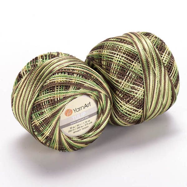 YARNART TULIP 477 Пряжа для вязания YARNART "TULIP" (№477) Зеленый/коричневый/желтый