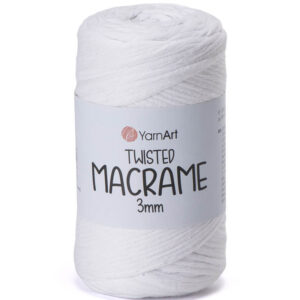 Пряжа для вязания YARNART "TWISTED MACRAME 3 mm" (№751) Белый