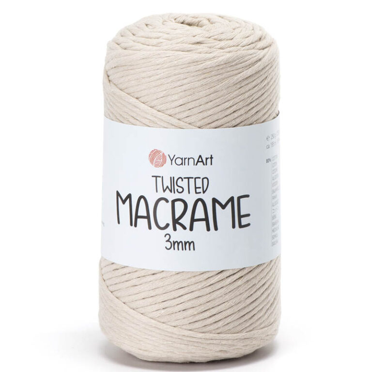 Пряжа для вязания YARNART "TWISTED MACRAME 3 mm" (№753) Какао с молоком