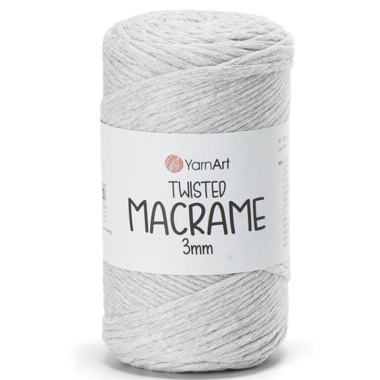 Пряжа для вязания YARNART "TWISTED MACRAME 3 mm" (№756) Светло-серый