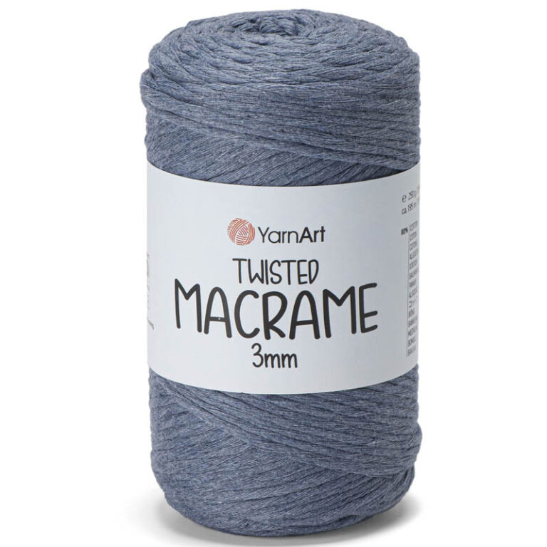 Пряжа для вязания YARNART "TWISTED MACRAME 3 mm" (№761) Серо-голубой