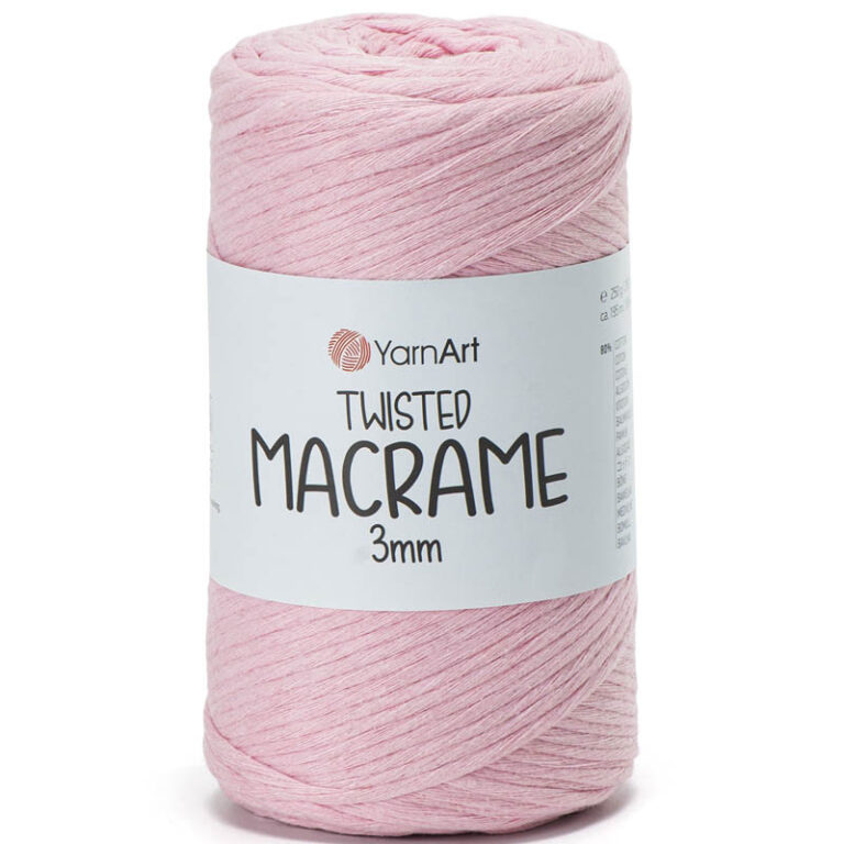 Пряжа для вязания YARNART "TWISTED MACRAME 3 mm" (№762) Светло-розовый
