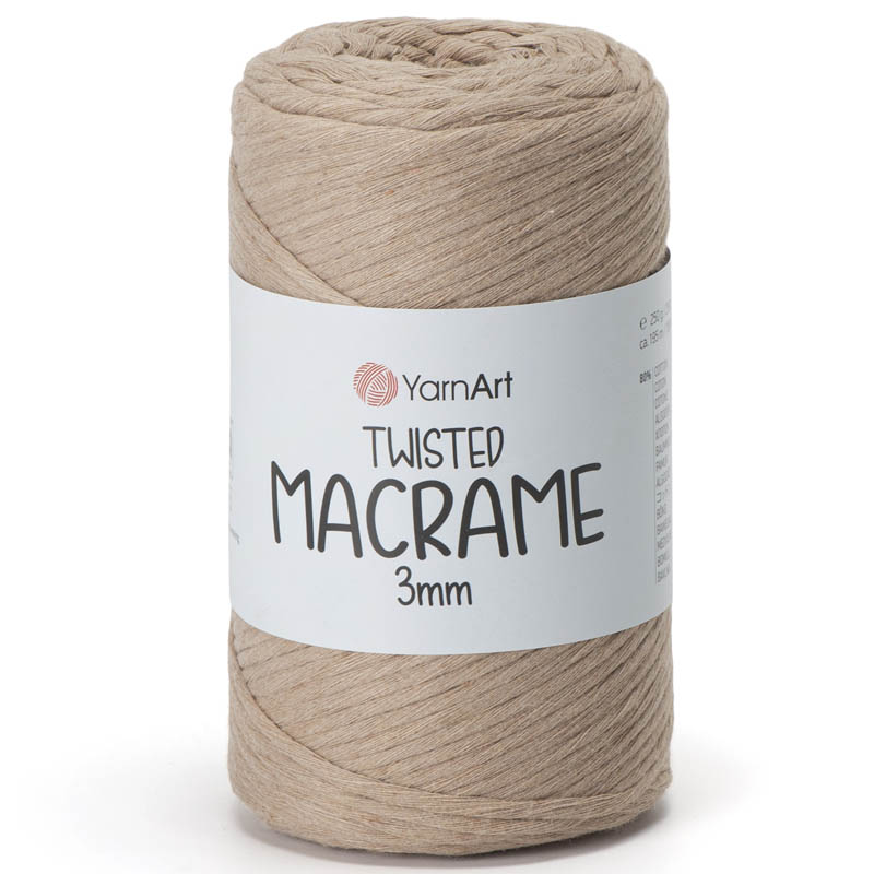 Пряжа для вязания YARNART "TWISTED MACRAME 3 mm" (№768) Бежевый