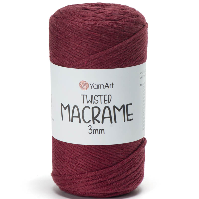 Пряжа для вязания YARNART "TWISTED MACRAME 3 mm" (№781) Бордовый