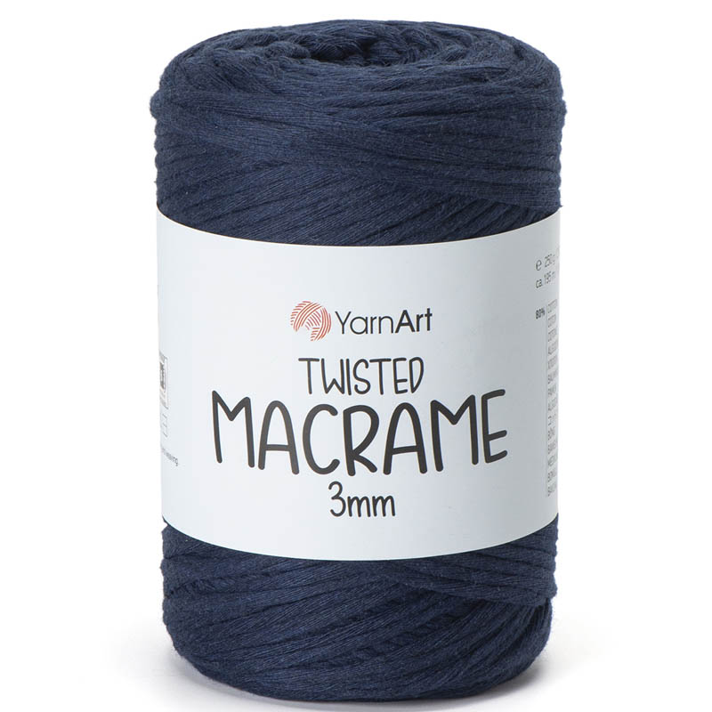 Пряжа для вязания YARNART "TWISTED MACRAME 3 mm" (№784) Темно-синий