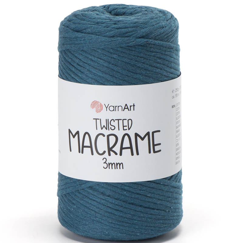 Пряжа для вязания YARNART "TWISTED MACRAME 3 mm" (№789) Морская волна