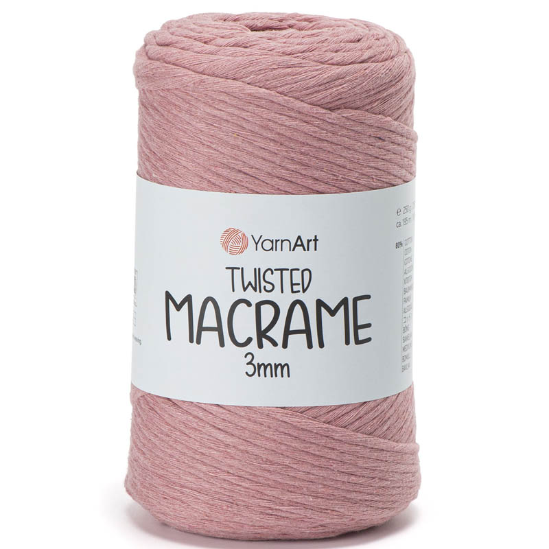 Пряжа для вязания YARNART "TWISTED MACRAME 3 mm" (№792) Пыльная роза