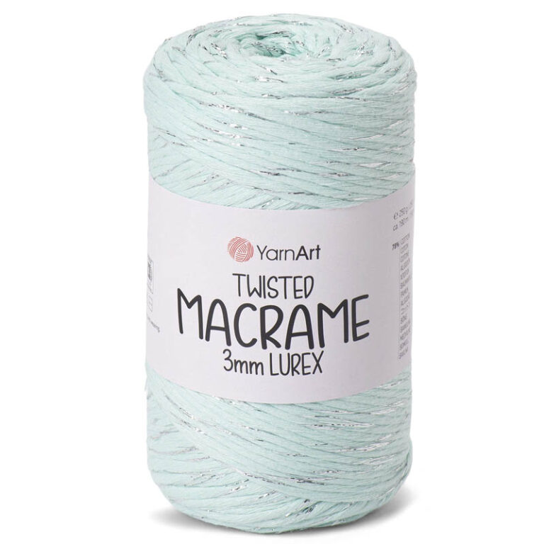 Пряжа для вязания YARNART "TWISTED MACRAME 3 MM LUREX" (№775) Мята