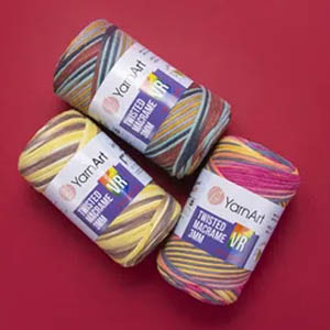 YARNART "TWISTED MACRAME 3MM VR" (Ярнарт Твистед Макраме 3 мм цветная) – пряжа для вязания