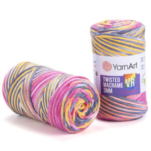 Пряжа для вязания YARNART "TWISTED MACRAME 3 MM VR" (№913) Принт