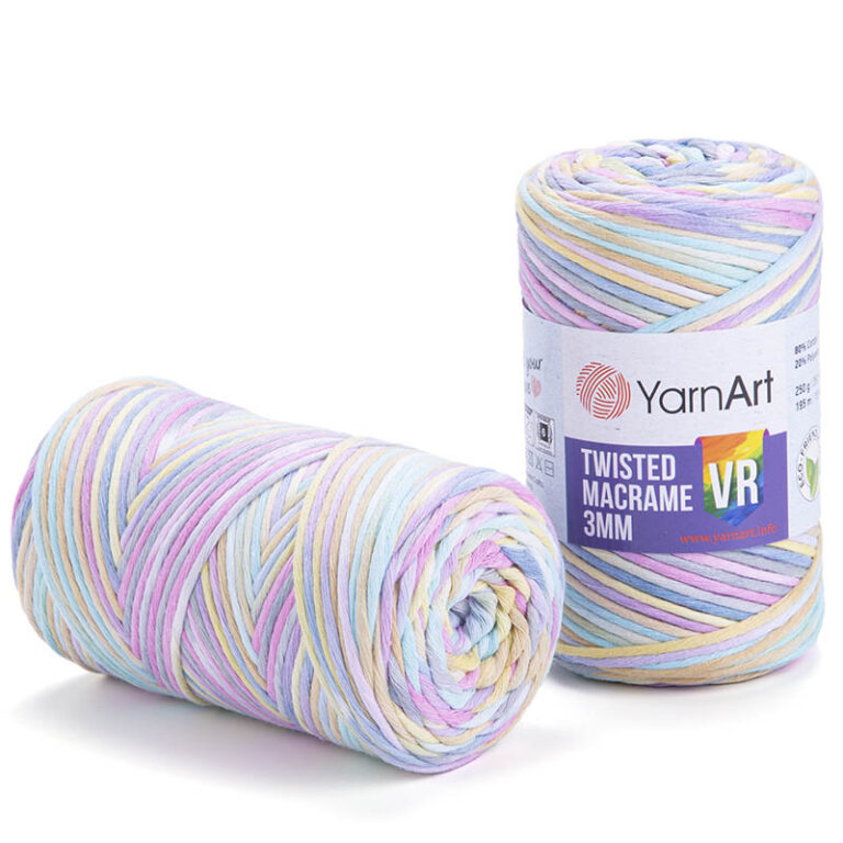 Пряжа для вязания YARNART "TWISTED MACRAME 3 MM VR" (№929) Принт