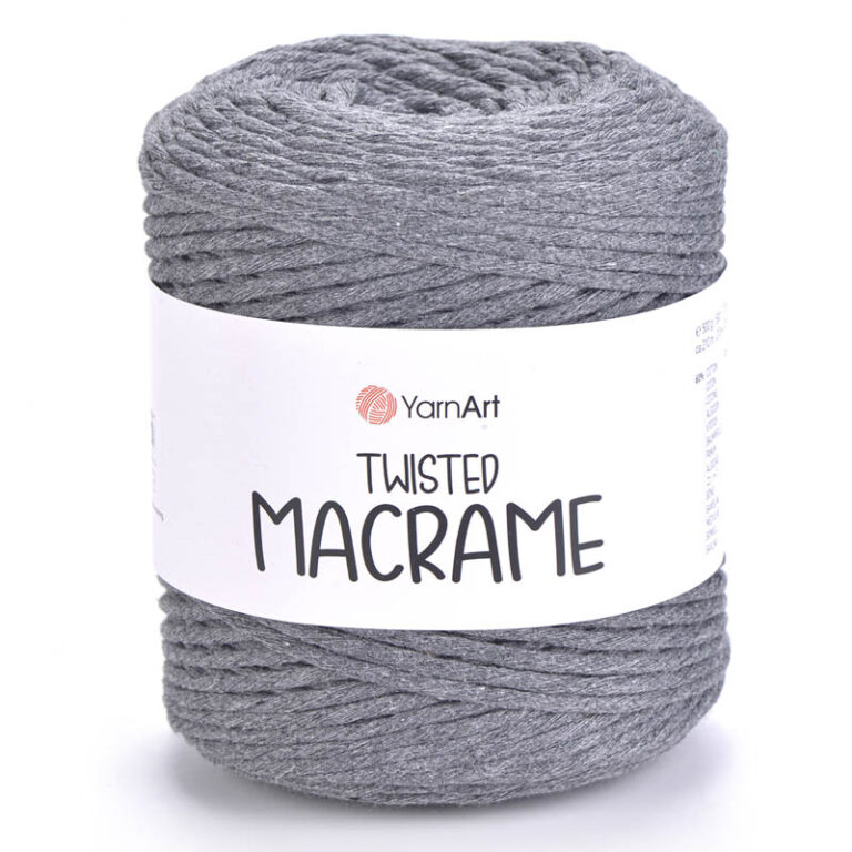 Пряжа для вязания YARNART "TWISTED MACRAME" (№758) Темно-серый