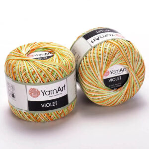 Пряжа для вязания YARNART "VIOLET MELANGE" (№503) Оранжевый/белый/зеленый