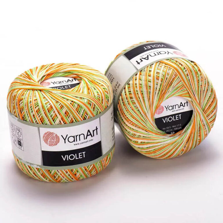 Пряжа для вязания YARNART "VIOLET MELANGE" (№503) Оранжевый/белый/зеленый