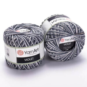 Пряжа для вязания YARNART "VIOLET MELANGE" (№509) Серый/светло-серый/белый
