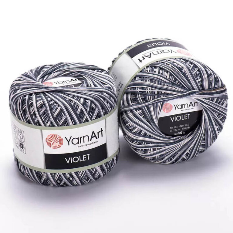 Пряжа для вязания YARNART "VIOLET MELANGE" (№509) Серый/светло-серый/белый