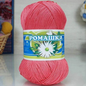 Пряжа для вязания ПНК им.КИРОВА "РОМАШКА" (№1012) Коралл