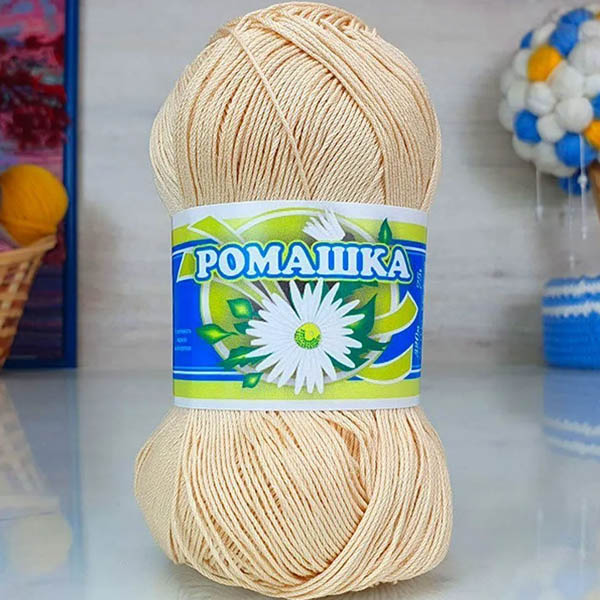 Пряжа для вязания ПНК им.КИРОВА "РОМАШКА" (№5902) Св.абрикос