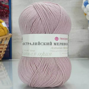 Пряжа для вязания ПЕХОРКА "АВСТРАЛИЙСКИЙ МЕРИНОС" (№374) Розовый беж