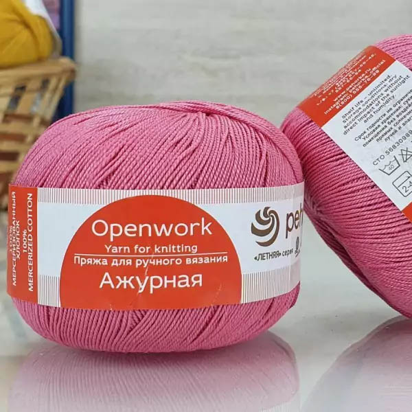 Пряжа для вязания ПЕХОРКА "АЖУРНАЯ" (№021) Брусника