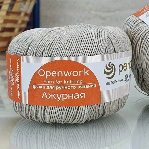 Пряжа для вязания ПЕХОРКА "АЖУРНАЯ" (№181) Жемчуг