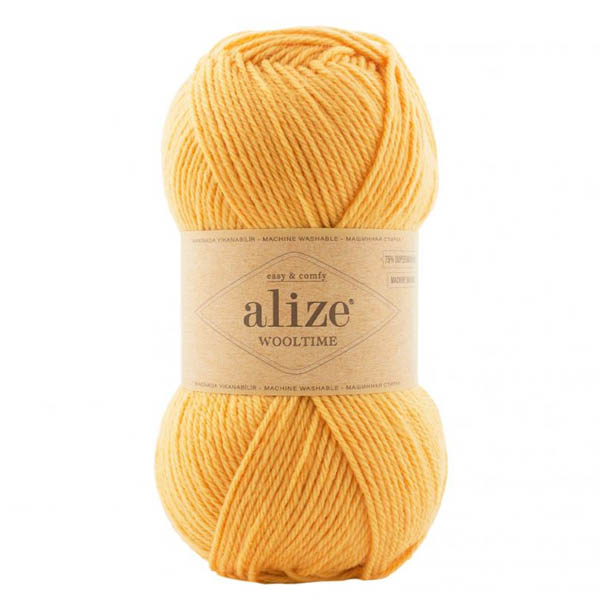 ALIZE WOOL TIME 2ф81 Пряжа для вязания ALIZE "WOOLTIME" (№281) Желтый