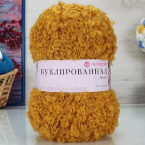 Пряжа для вязания ПЕХОРКА "БУКЛИРОВАННАЯ" (№447) Горчица