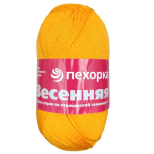 Пряжа для вязания ПЕХОРКА "ВЕСЕННЯЯ" (№485) Желто-оранжевый