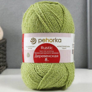 Пряжа для вязания ПЕХОРКА "ДЕРЕВЕНСКАЯ" (№342) Св.горох
