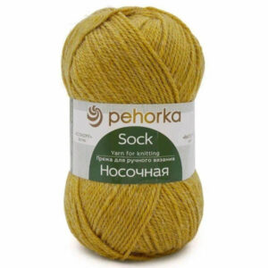 Пряжа для вязания ПЕХОРКА "НОСОЧНАЯ" (№447) Горчица
