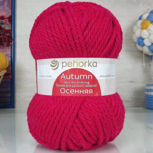 Пряжа для вязания ПЕХОРКА "ОСЕННЯЯ" (№439) Малиновый