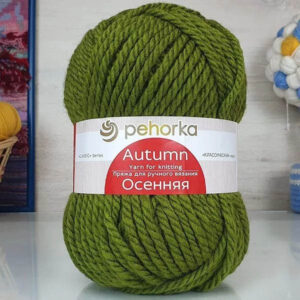 Пряжа для вязания ПЕХОРКА "ОСЕННЯЯ" (№448) Св.олива