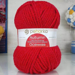 Пряжа для вязания ПЕХОРКА "ОСЕННЯЯ" (№88) Красный мак