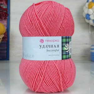 Пряжа для вязания ПЕХОРКА "УДАЧНАЯ" (№324) Св.азалия