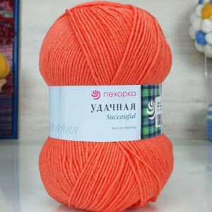 Пряжа для вязания ПЕХОРКА "УДАЧНАЯ" (№396) Настурция