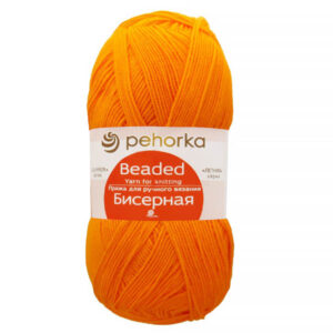 Пряжа для вязания ПЕХОРКА «БИСЕРНАЯ» (№485) Желтооранжевый