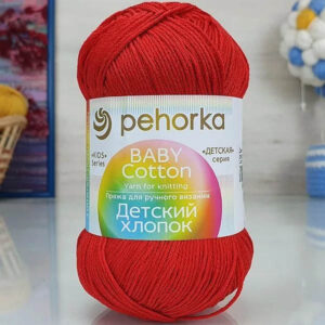 Пряжа для вязания ПЕХОРКА "ДЕТСКИЙ ХЛОПОК" (№250) Рябина