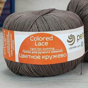 Пряжа для вязания ПЕХОРКА "ЦВЕТНОЕ КРУЖЕВО" (№161) Мокко