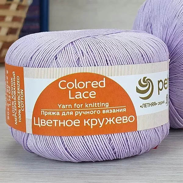 Пряжа для вязания ПЕХОРКА "ЦВЕТНОЕ КРУЖЕВО" (№178) Св.сиреневый